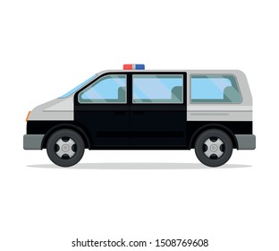 Police Van Flashing Lights Vector Illustration Stock Vector (Royalty ...