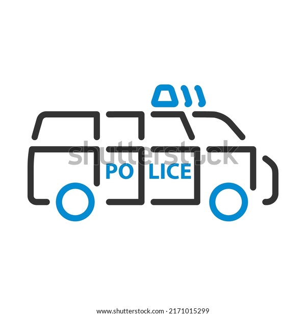 Police Van Icon. Editable Bold Outline With
Color Fill Design. Vector
Illustration.
