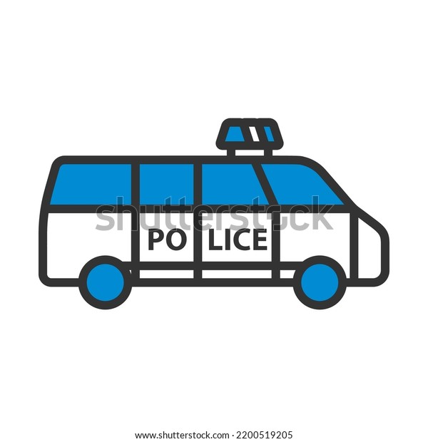 Police Van Icon. Editable Bold Outline With\
Color Fill Design. Vector\
Illustration.