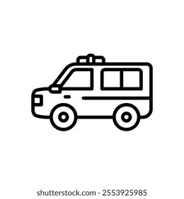 police van icon vector, line style icon