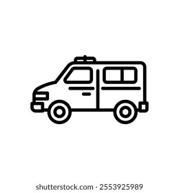 police van icon vector, line style icon