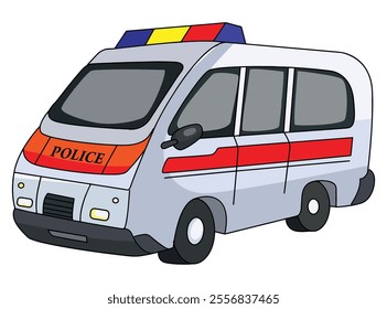 Police van isolated on white background