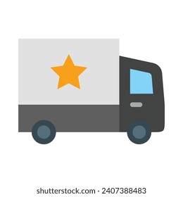 Police Van Vector Flat Icon For Personal And Commercial Use.
