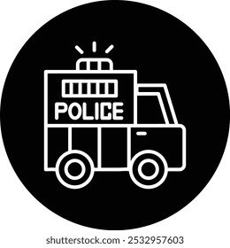 Police Van Vector Illustration Detailed Icon