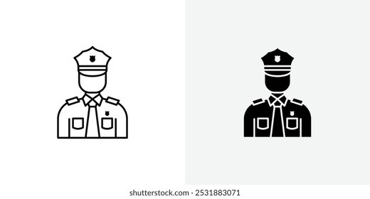 Conjunto de ícones de vetor de polícia. Ilustrador de vetor de ações. EPS 10