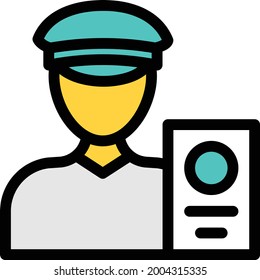 police vector colour line icon