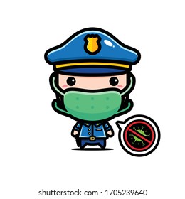 Vektorillustration der Polizei mit Maske