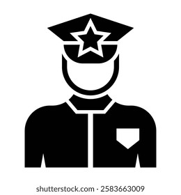 Police Vector Glyph Icon Vector Design