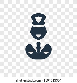 Police vector icon isolated on transparent background, Police transparency logo concept