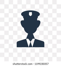 Police vector icon isolated on transparent background, Police transparency concept can be used web and mobile