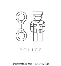 Police vector icon, people profession symbol