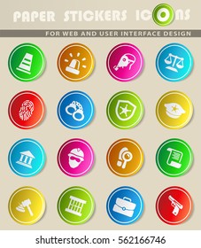 police vector icons for user interface design