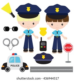 Ilustración vectorial policial