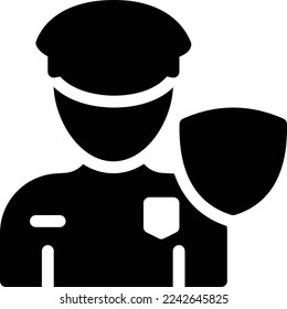 police Vector illustration on a transparent background. Premium quality symmbols. Glyphs vector icons for concept and graphic design.