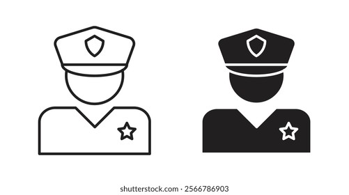 Police vector line icon illustration