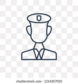 Police vector outline icon isolated on transparent background, high quality linear Police transparency concept can be used web and mobile