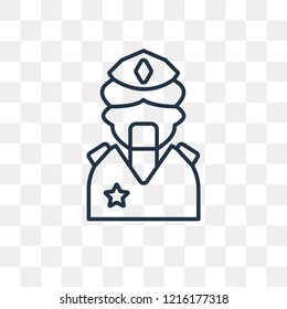 Police vector outline icon isolated on transparent background, high quality linear Police transparency concept can be used web and mobile