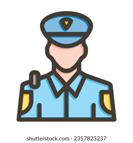 Police Vector Thick Line Filled Colors Icon For Personal And Commercial Use.
