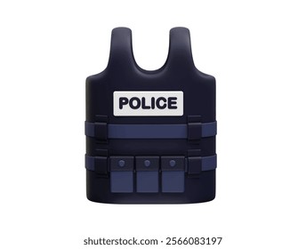 Police Vest Icon 3d rendering vector