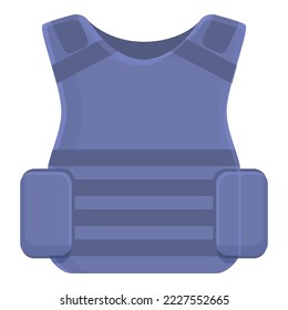 Police vest icon cartoon vector. Army vest. Blue team