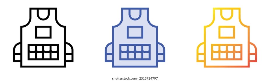 police vest icon. Linear, Blue Fill and Gradient Style Design Isolated On White Background