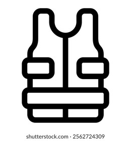 Police vest icon with simple and line style