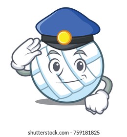 Police volley ball character cartoon