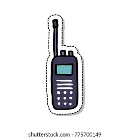 police walkie-talkie doodle icon