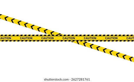 Police warning crossed ribbon. caution warning tape with yellow and black stripes. do not cross ribbons. crime scene or danger zone