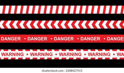 Police warning line. Danger or hazard stripe. Under construction sign. Vector illustration