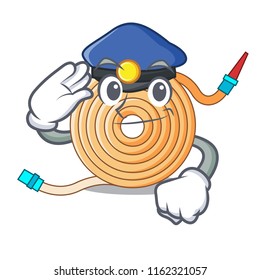 Police water hose character cartoon