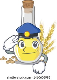 Police wheat germ oil with isolated character