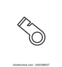 Police whistle outline icon. linear style sign for mobile concept and web design. Referee whistle simple line vector icon. Symbol, logo illustration. Pixel perfect vector graphics