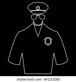Police white icon .
