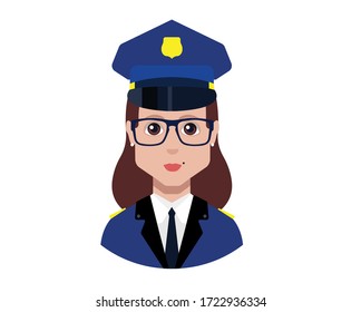 Police woman avatar icon vector.
Female Police Officer Icon