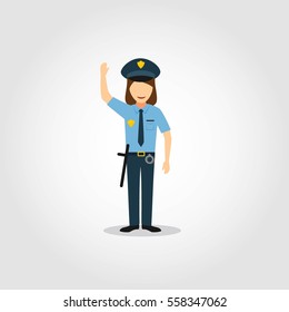 Police Woman Character Design Vector Flat Stock Vector (Royalty Free ...