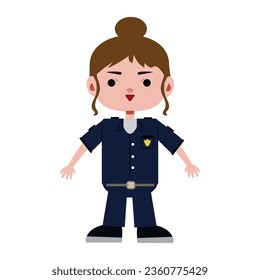 police woman character icon isolated