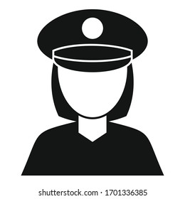 Police woman icon. Simple illustration of police woman vector icon for web design isolated on white background