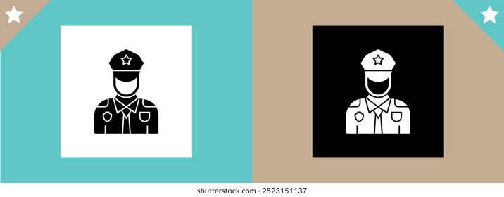 Police woman icon. Simple illustration of police woman vector icon for web design isolated on color background