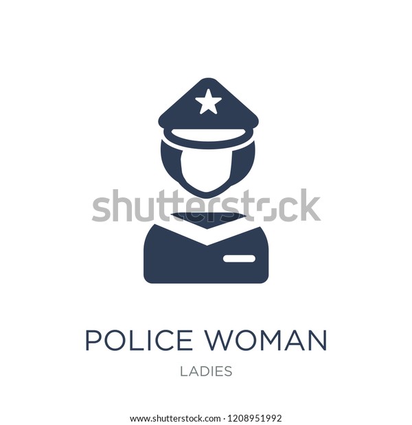 Police Woman icon. Trendy flat\
vector Police Woman icon on white background from Ladies\
collection, vector illustration can be use for web and mobile,\
eps10