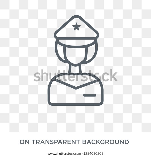 Police Woman icon. Trendy\
flat vector Police Woman icon on transparent background from Ladies\
collection. High quality filled Police Woman symbol use for web and\
mobile