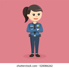 Police Woman Standing Pose