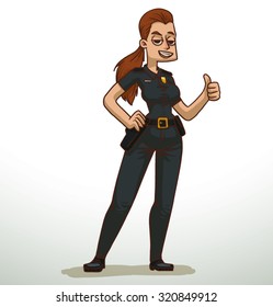 Police woman, vector