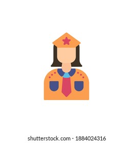 police woman vector icon illustration. character design. job icon. isolated on white background