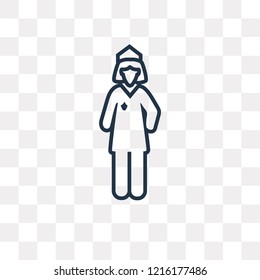 Police Woman vector outline icon isolated on transparent background, high quality linear Police Woman transparency concept can be used web and mobile
