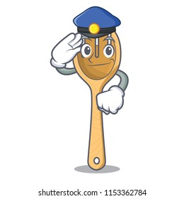 Police wooden fork character cartoon