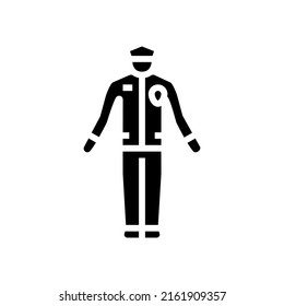 police worker policeman glyph icon vector. police worker policeman sign. isolated contour symbol black illustration