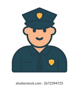 Ilustración de diseño plano de la fuerza laboral policial