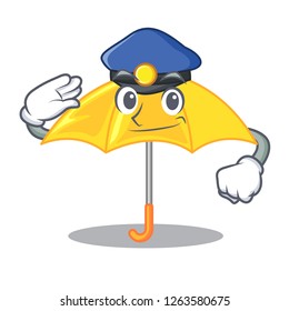 Police yellow umbrella isolated on a mascot