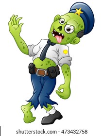 Police zombie cartoon